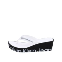 Calvin Klein Flip Flop Weiß mit Keilabsatz